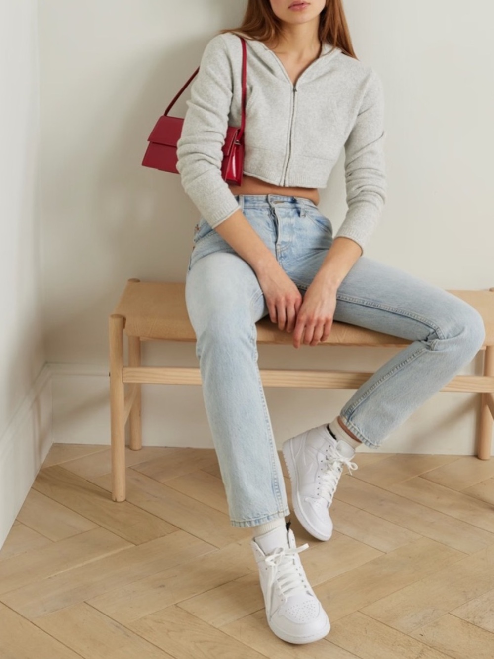 Re/Done x Pamela Anderson Mini Knit Hoodie